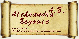 Aleksandra Begović vizit kartica